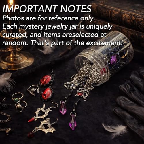 Image of SMUOBT Mystery Jewelry Jar Bundle - Surprise Vintage Jewelry Box for Women,Gift Jewelry Set (Necklace, Earrings, Rings,Kracelet,Keychain) - Unique Birthday Gift for Women