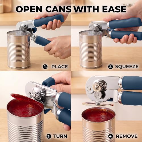 Image of Zulay Kitchen Stainless Steel Swing Open Manual Can Opener Comfortable Grip