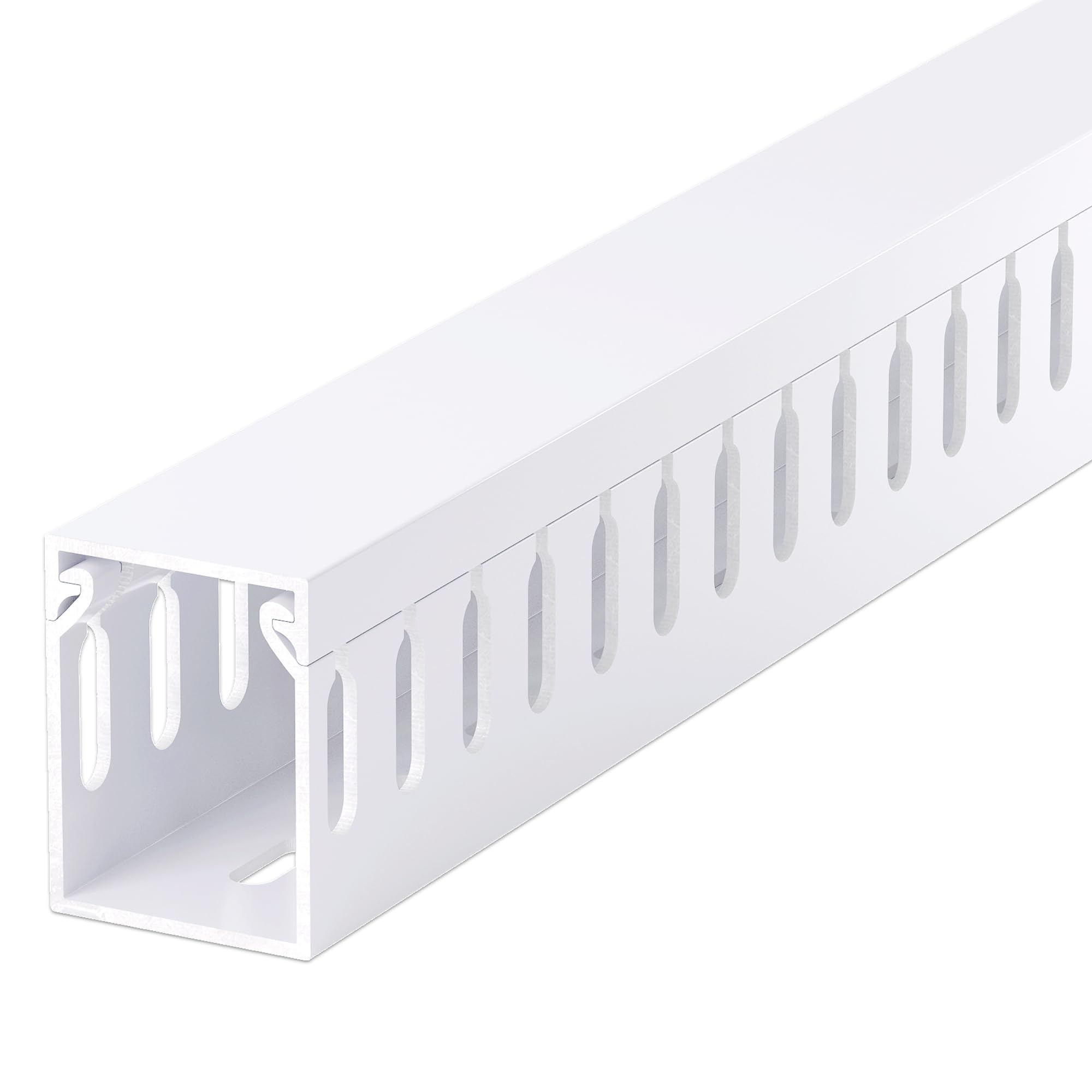 1.6"H x 1.2"W Cable Raceway, 99in Under Desk Wire Management Channel, White
