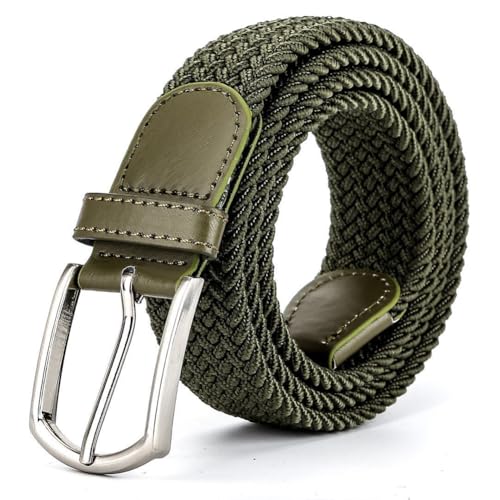 Men Women Multicolored Elastic Stretch Braided Belt, Canvas Elastic Fabric Woven Stretch Multicolored Braided Belts for Men/Women/Junior