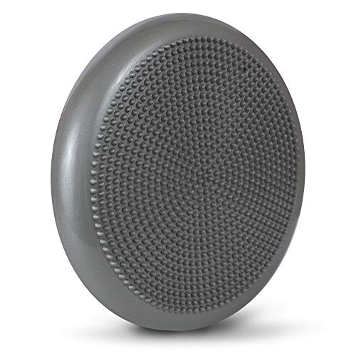 LOMOS cojín de Estabilidad ergonómico con Bomba de Aire, en Gris Plateado, 33 cm de diámetro