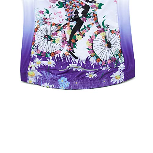 Image of Cycling Jerseys Women Bike Shirts Short Sleeve Bicycle Clothes Breathable Stretch Labric Bicycle Uniforms