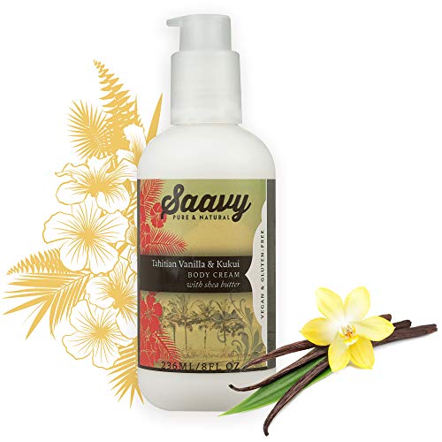 Tahitian Vanilla & Kukui Body Cream | All-Natural Moisturizer | Vegan & Gluten Free Skin Care | 8 oz