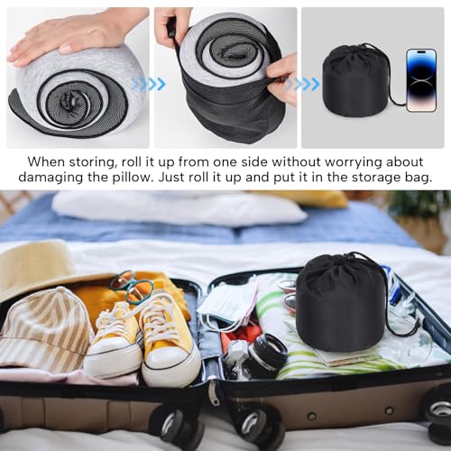 Almohada de viaje de espuma viscoelástica ajustable miniatura 6