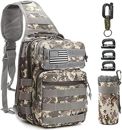 Monoki Tactical Sling Backpack, Military Rover Shoulder Sling Bag Pack, Molle Assault Range Bag Day Pack
