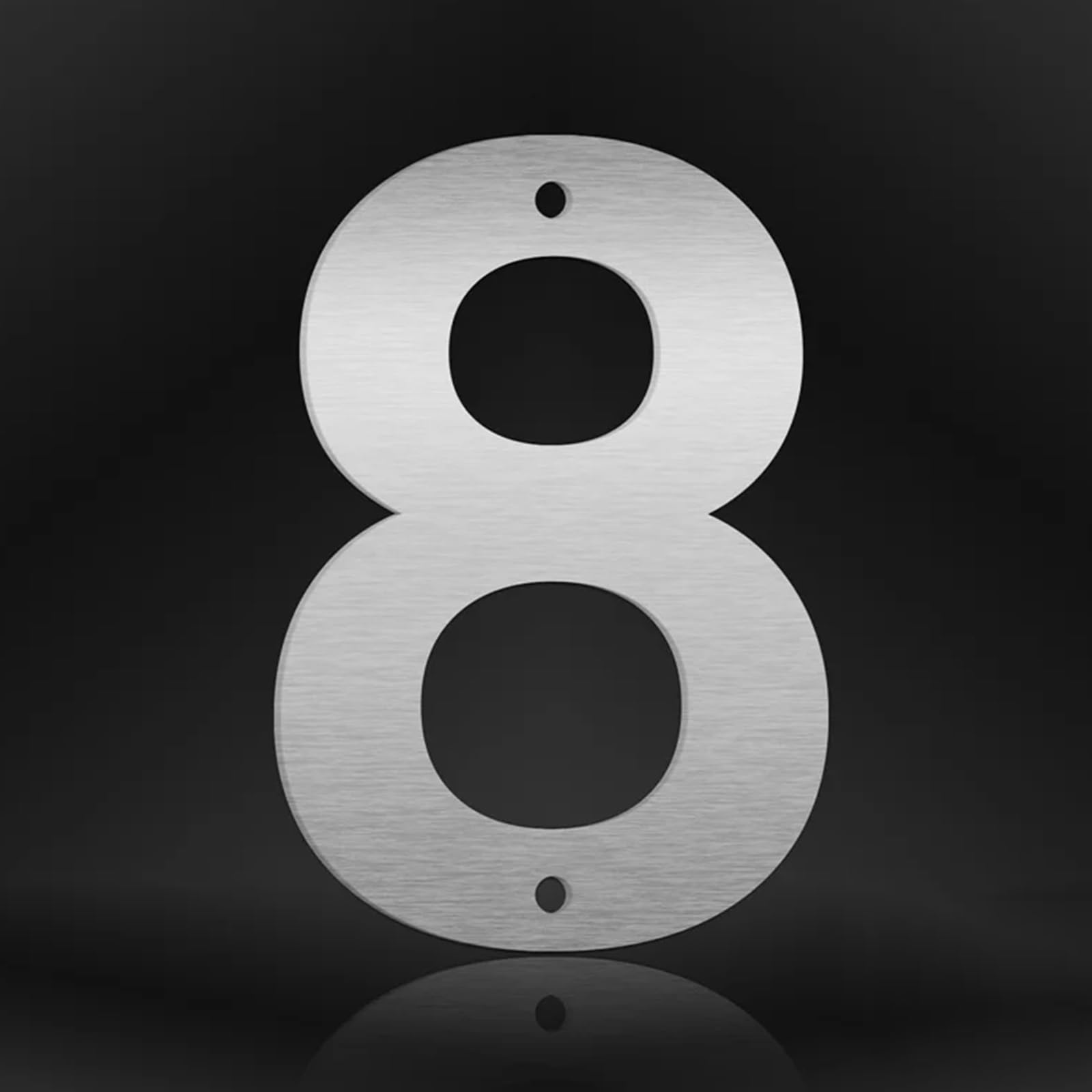 3/4/5/6/7/8 Inch House Numbers Modern Metal Stainless Steel Door Number Silver Mailbox Address Letters Sign with Screws, for Outside Home Apartment Wall Decor Yard Street Cafe Garden Office(8,8In)