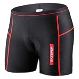 SKYSPER Calzoncillos Ropa Interior Ciclismo para Hombres Culote Pantalones Cortos Deportivos Gel 4D Acolchada para MTB Ciclismo Bicicleta al Aire Libre Transpirable Secado Rápido