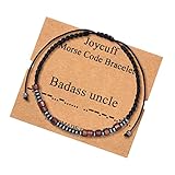 Birthday Gifts for Uncle Dad Father Daddy Men Morse Code Bracelet for Women Men Friend gifts Unique Male Birthday Christmas Mother’s Day Father's Day Friendship Graduation Gifts