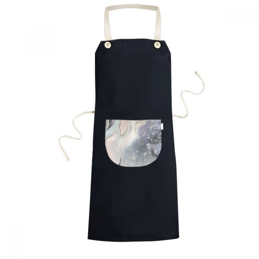 Tablier de cuisine réglable 70x67cm noir avec motif aquarelle abstrait pour chef