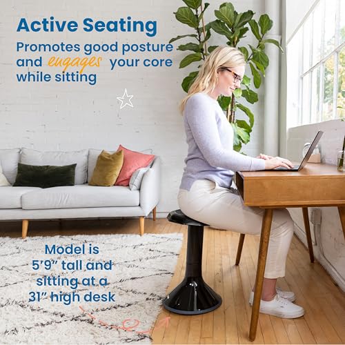 Image of ECR4Kids ACE Active Core Engagement Wobble Stool, 20-Inch Seat Height, Flexible Seating, Black