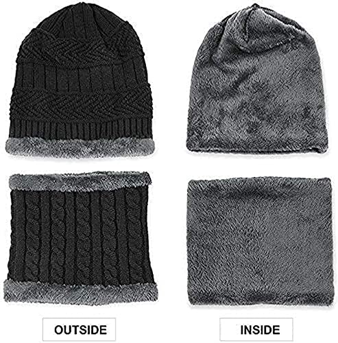 Veteran Unisex Fur, Wool Cap (Pack Of 2) (Cap with Neck Warmer-15_Black, Brown_Free Size) 1