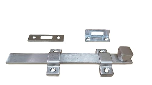 QCAA Perno de superficie resistente, acero, 8", acabado cromado cepillado, 1 paquete, fabricado en Taiwán