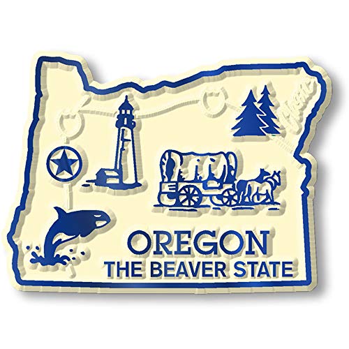 Imán decorativo de estado Oregon pequeño 2.1 x 1.5 pulgadas
