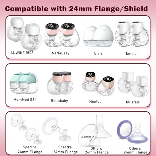 Image of 8PC Flange Insert 15 /17 /19 /21mm Compatible with Momcozy M5 /M6 / /M9 Wearable Breast Pump Replacement, BPA Free Silicone M5 /M6 /M9 Flange Inserts Same Suction as OEM(8PC-4Size)