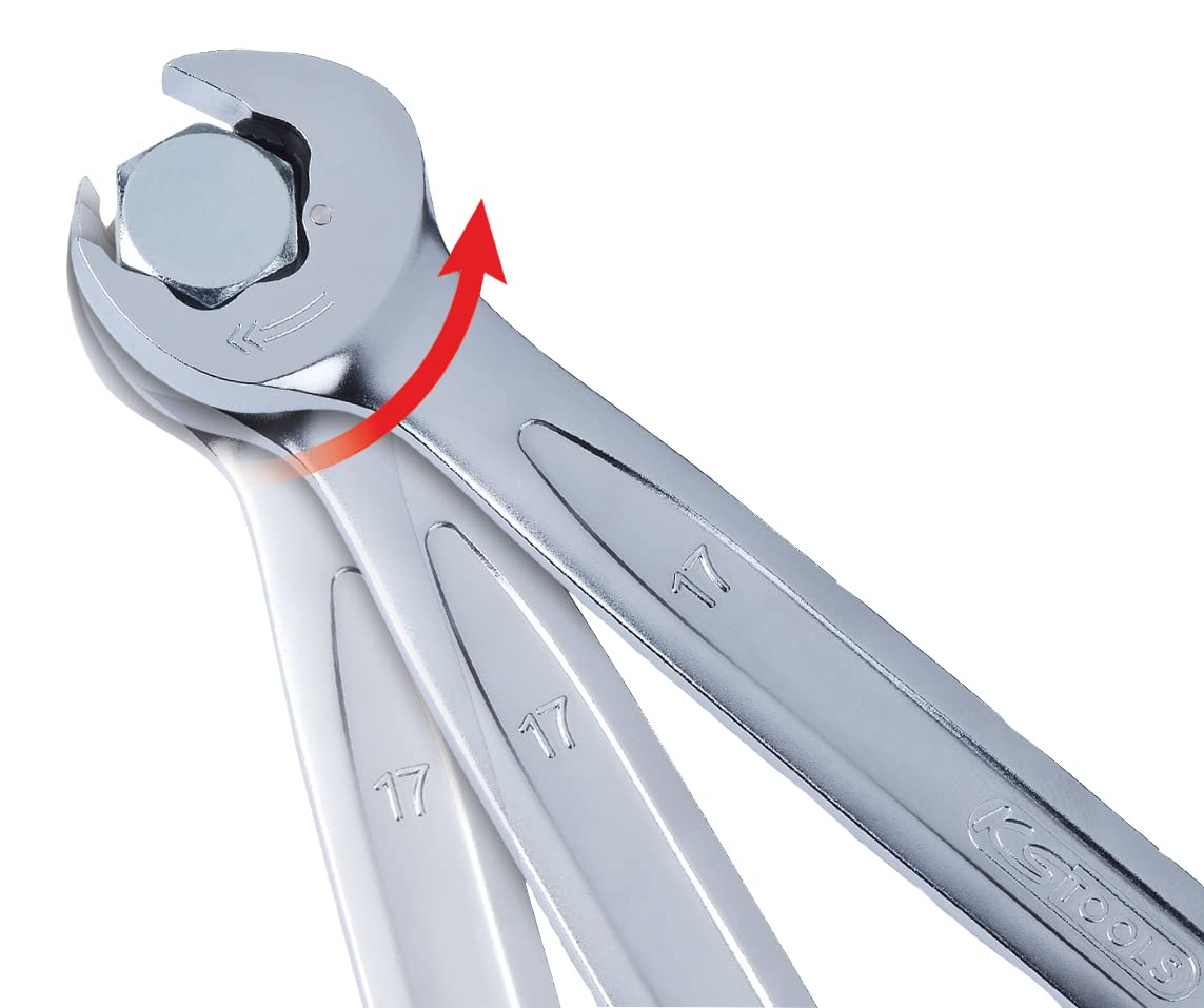 KS Tools 503.5228 Llave combinada de carraca DUO GEARplus con función de carraca en la llave fija 30mm