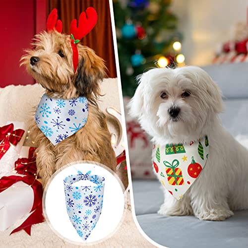 50 Pcs Holiday Dog Bandanna Santa Snowman Autumn Plaid Reversible Triangle Bibs Scarf Accessories For Thanksgiving Christmas Small Medium Dogs Cats Pets Holiday Party Supplies (Santa Style) #TOP4