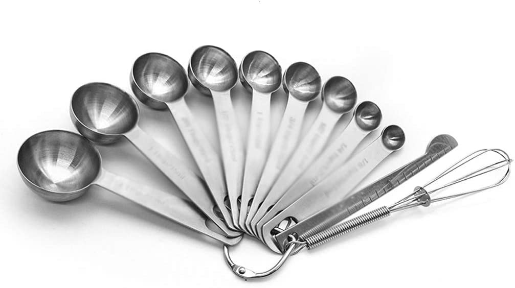 Juego de cucharas de Pala, Juego de cucharas medidoras, Herramientas de medición de ml de Acero Inoxidable de Alta Resistencia para Cocina y horneado en casa