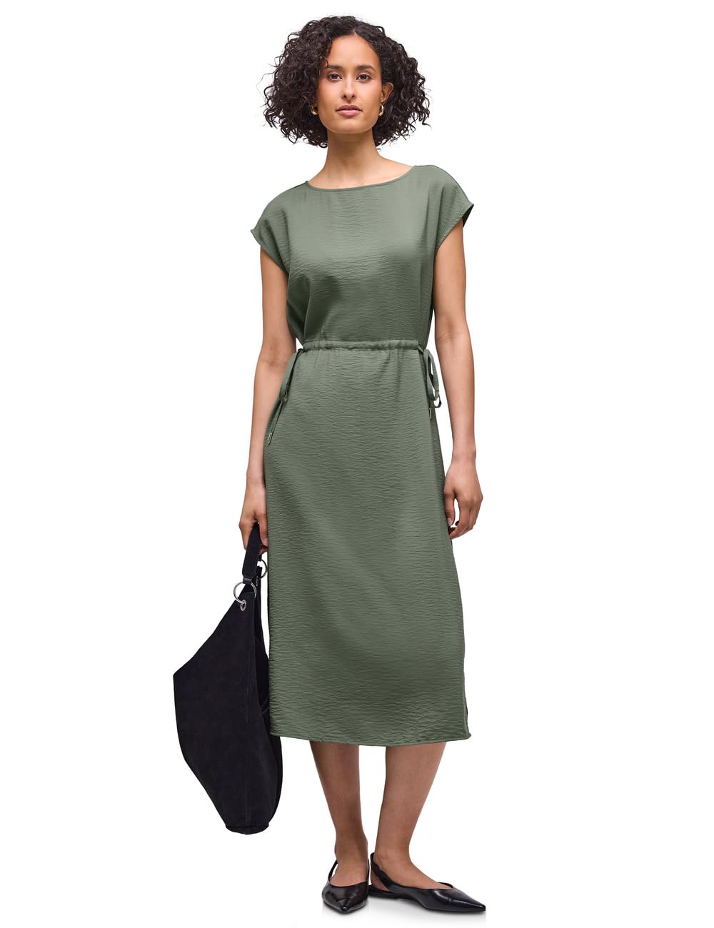 Street One Midi-Kleid mit U-Boot-Ausschnitt