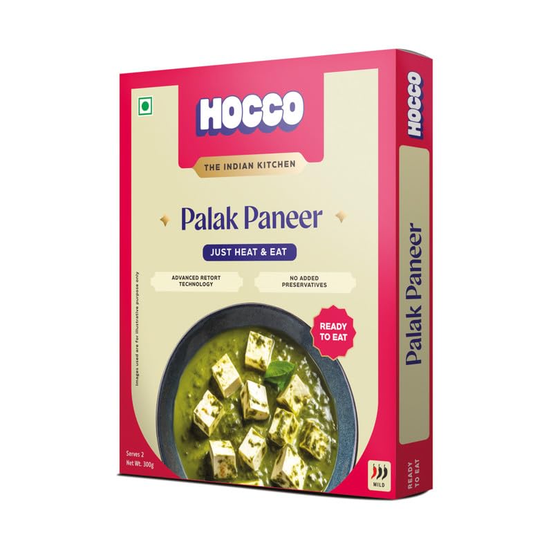 HOCCO Ready To Eat Palak Paneer Sabji | Just Heat & Eat | Ready To Cook | No Added Perservatives & Colour | Meal Real In 5 Minutes | Microwave_Serves 2 People -300 gm - Image 3 thumbnail