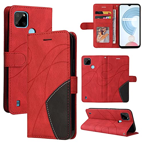 Phone Flip Case Compatible With Oppo Realme C21Y Leather Wallet Case, Card Slot Holder Flip Phone Case Oppo Realme C21Y Case Wallet Men’s And Women’s Shockproof Four-Color Phone Case Phone Screen Prot #TOP24