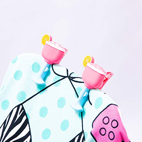 Margarita, Beach Towel Holders, Clips, Set of Two, Beach, Patio or Pool Accessories, Portable Towel Clips, Chip Clips, Secure Clips