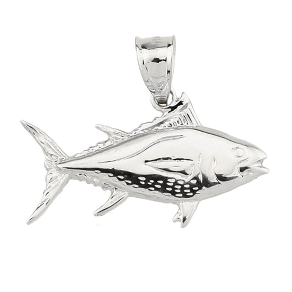 Claddagh Gold Sterling Silver Yellowfin Tuna Charm Fish Pendant