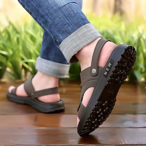 Men's Summer Casual Open Toe Flat Sandals Breathable Comfortable Slip On Walking Shoes for Beach Driving Daily2