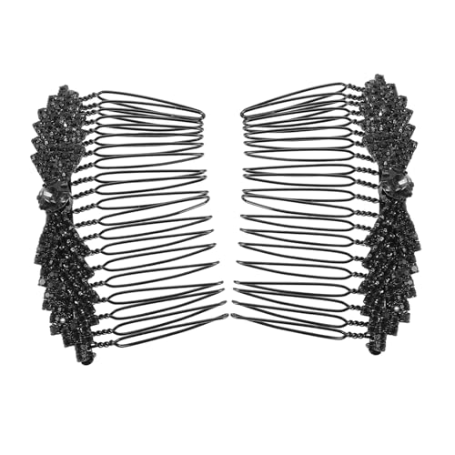 WOFASHPURET 2個ダルヘアコーム キラ ーン メタル製 サイドヘ ップ 結婚式用 髪