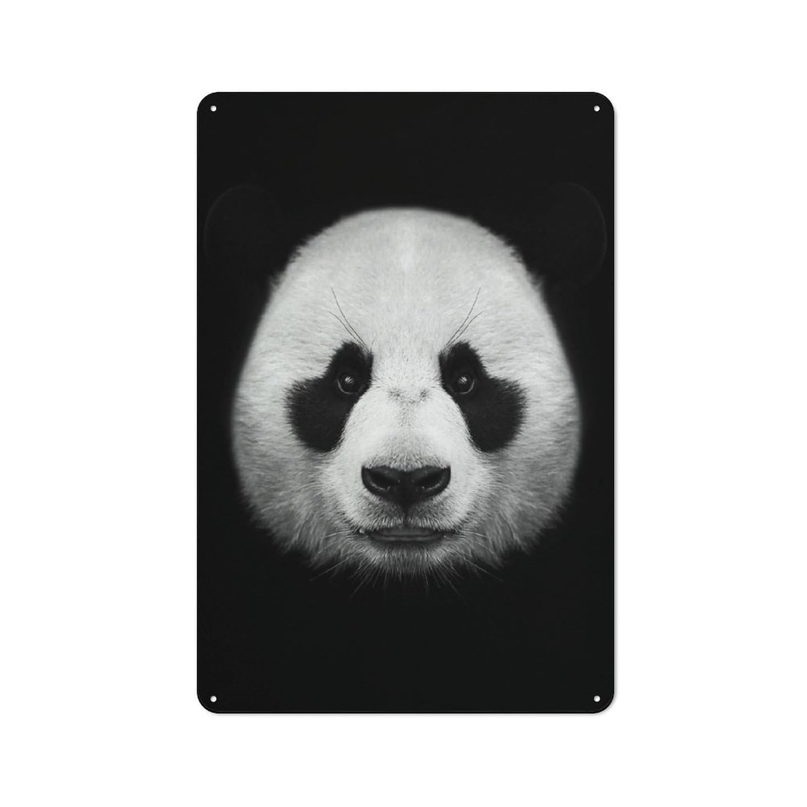 Junmoney Style-24 Workshop Style Cool Panda Poster Decorative Metal Plaque 30X20cm, Workshop Wall Decor For Garage, Hobby Room, Office Or Man Cave