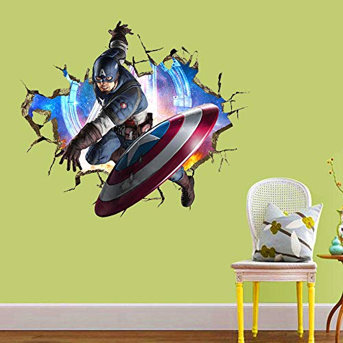 KUIMMA Stickers Muraux Stickers Muraux Avengers Captain America pour Chambre d'enfants