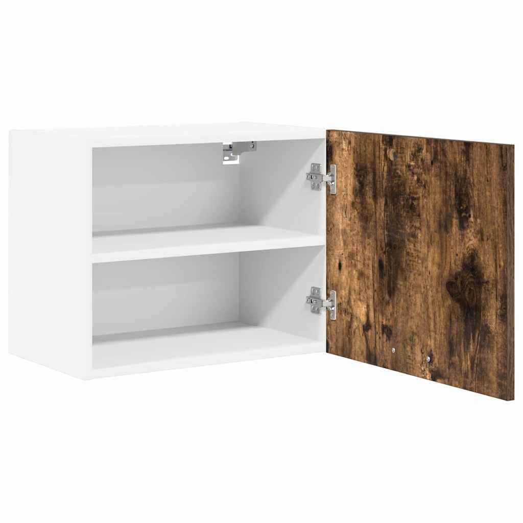 Armadietto sospeso 2 pezzi rovere affumicato bianco 50 x 31 x 40 cm in legno con porta per cucina interna versatile e durevole