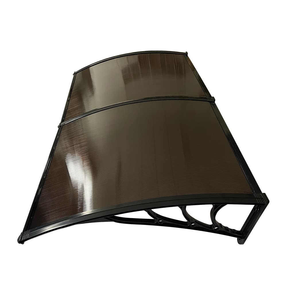 Front Door Canopy Awning Shelter Roof Front Back Porch Outdoor Shade Patio Rain Cover，Brown