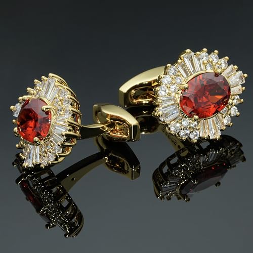 Sogee Crystal Cufflinks for Men Real Gold Plated CZ Mens Cuff Links for Wedding Party Unique Gift3