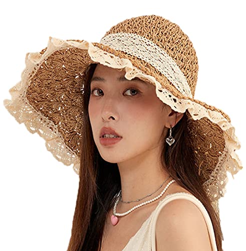 Sombrero de playa femenino amplio plegable