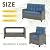 Shintenchi 4 Piece Patio Furniture Set, Outdoor Rattan Conversation Set with Coffee Table, Outside Wicker Sectional Sofa Couch with Cushion, Gray and Blue
