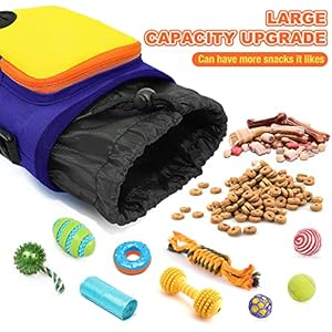 Dog treat pouch built in poop bag dispenser | training bag for dog treats | perfect for pet training  walking | durable large capacity treat pouch navy blue   cucciolini doodles