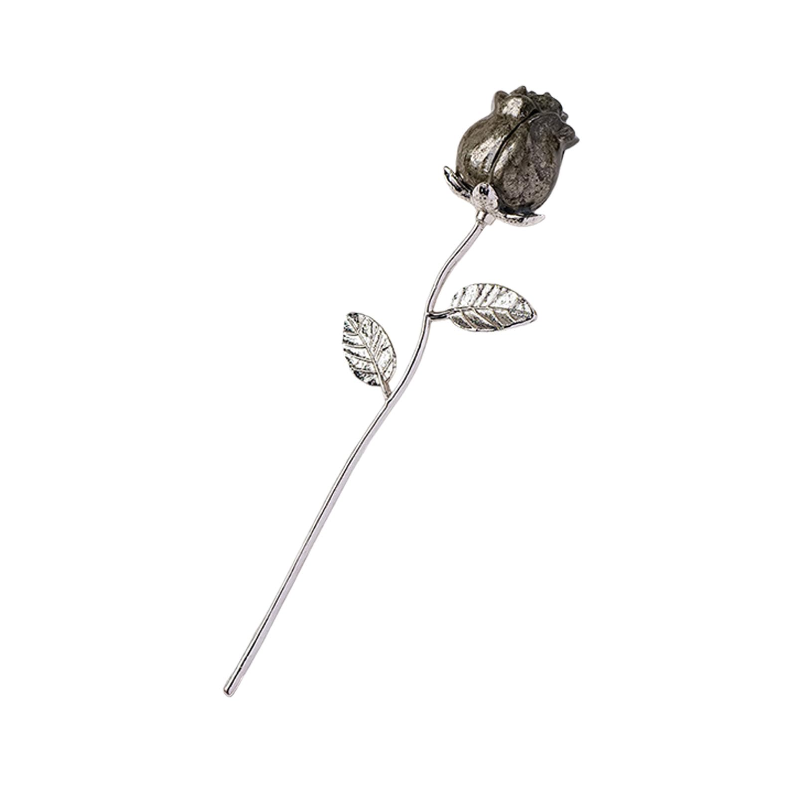 Kangnice Natural Crystal Carved Rose Handcrafted Arts Piece Feature Detailed Craftsmanship for Sophisticated Homes and Decoration Enhancing Ambiances Crystal Flower