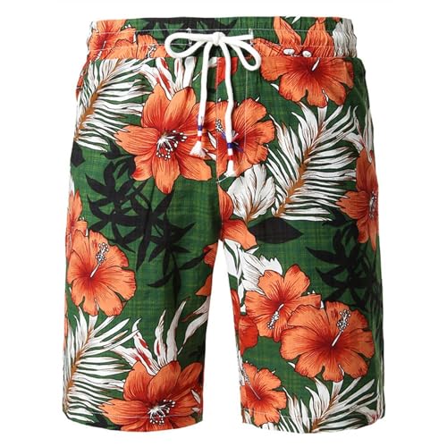 Men‘s Flower Leaves Graphic Beach Shorts Pants Men 3D Printed Surf Board Summer Swimsuit Swim Trunks3