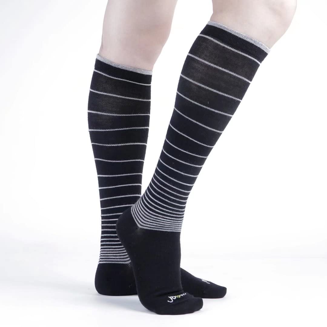 ja vie JAVIE Merino Wool Compression Socks for Women & Men Comfy Warm Knee High Stockings Lightweight (15-20mmHg)