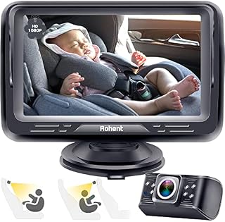 Baby Car Camera HD 1080P Baby Car Mirror 5 Mins Easy Installation Crystal Night Vision Infant Travel Safety Kit Rohent N06