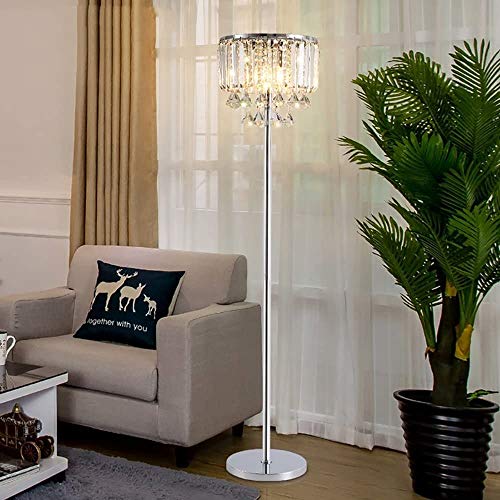 Rishx Cristal de la lámpara de Piso luz del Escritorio Moderno Minimalista Vertical luz del Piso de la Sala de Estar Dormitorio Estudio Lámpara estándar de Noche Palabra de iluminación Cover