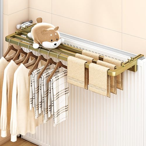 Stendibiancheria per termosifone, 3 bar, distanza regolabile dalla parete sopra il radiatore, in acciaio al carbonio resistente, per asciugamani e biancheria
