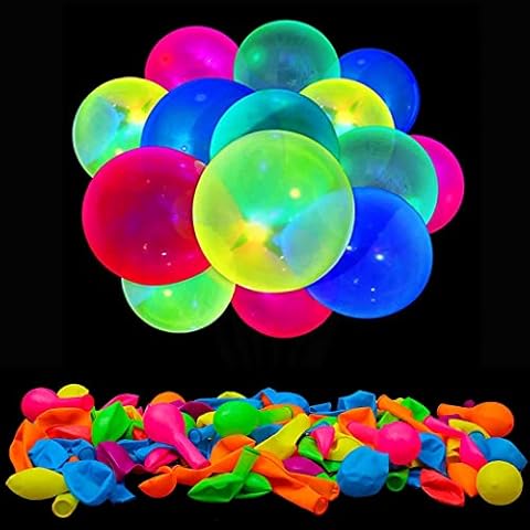 100 Pack UV Neon Balloons for Parties Cover