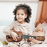 YEZI Classical Ukulele for Kids, Mini Toddler Guitar Toy with Pick, Educational Musical Instrument for Preschool Boys Girls, Early Learning Music Toy for Ages 3 4 5 6+ Years Old, Maroon