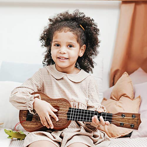 YEZI Classical Ukulele for Kids, Mini Toddler Guitar Toy with Pick, Educational Musical Instrument for Preschool Boys Girls, Early Learning Music Toy for Ages 3 4 5 6+ Years Old, Maroon