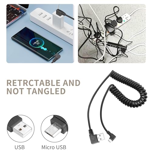 YACSEJAO 90 Degree Coiled Micro USB Cable - Image 4