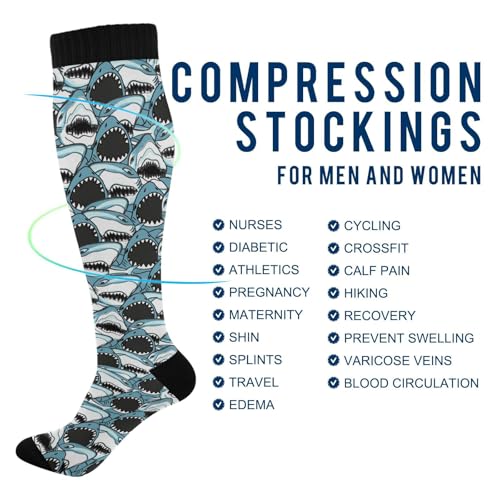 Image of Compression Socks for Women & Men, Knee High Socks for Circulation Medical Running Athletic Nurse Travel