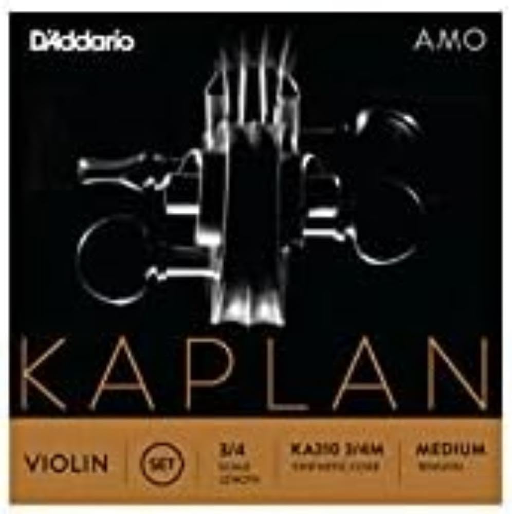 D'Addario Kaplan Amo Violin Strings - Full Set - KA310 3/4M - Violin Strings - 3/4 Scale, Medium Tension