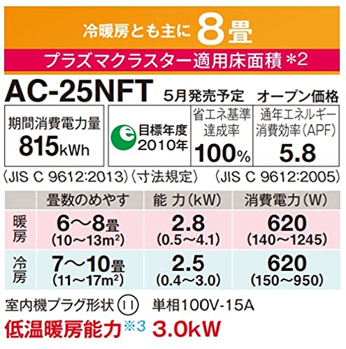 Amazon | シャープ AC-25NFT | シャープ(SHARP) | エアコン本体 通販
