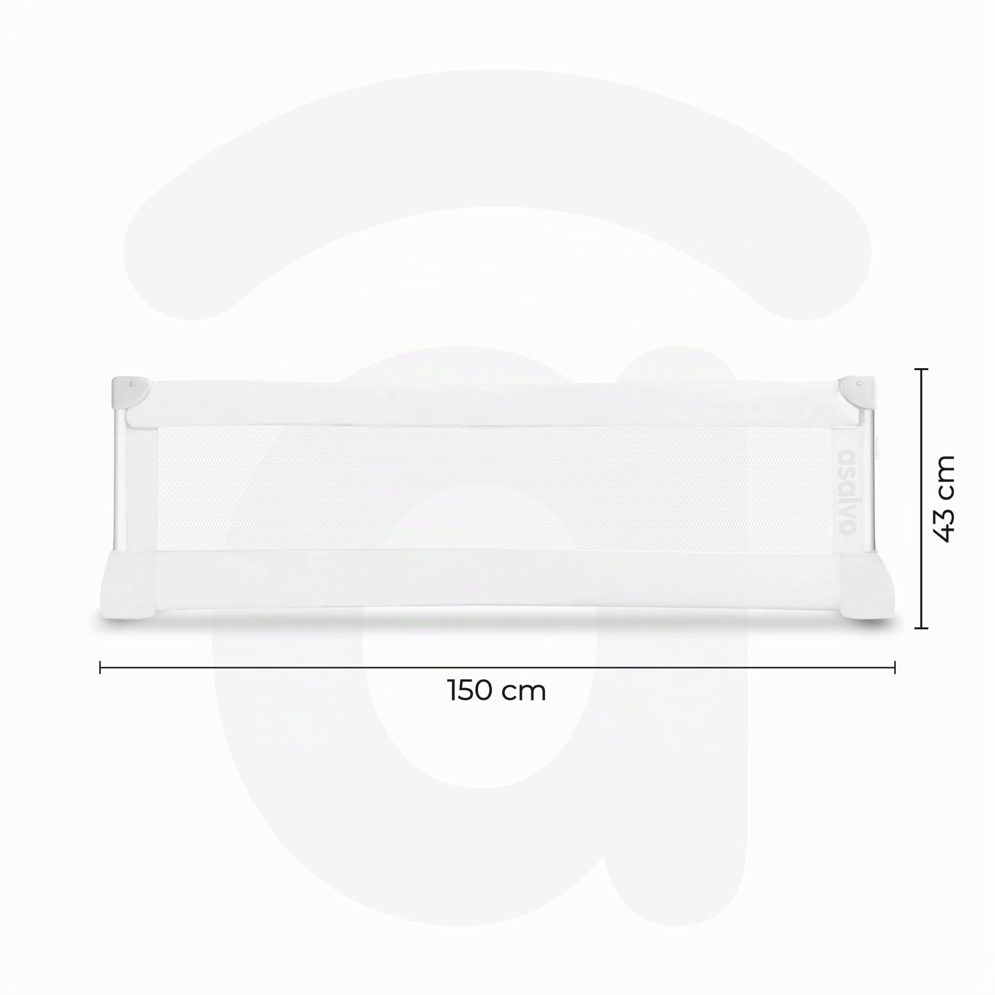 Asalvo Barrière de Lit 150 X 43,5 Blanc